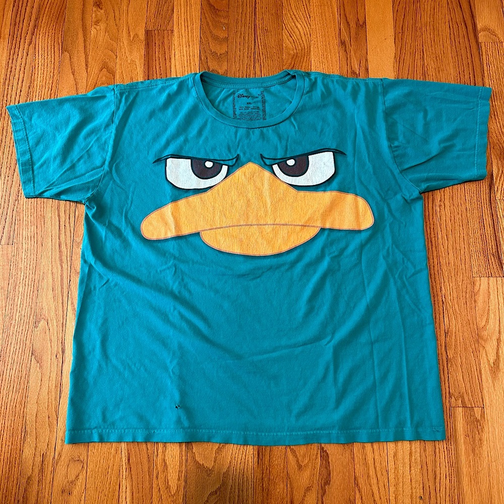 Disney Perry the Platypus big face 2010’s baggy Graphic T-Shirt phineas and ferb